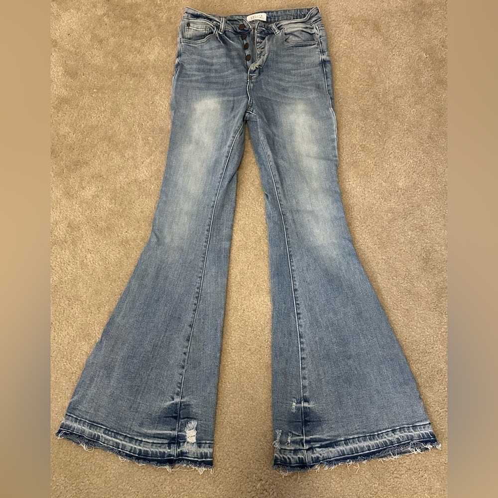 Nature Denim Flare Button Up Jeans